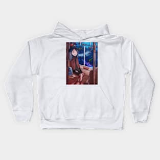 underwater train Kids Hoodie